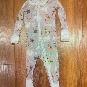 Adorable Gray Animal Print Kids One Piece